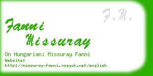 fanni missuray business card